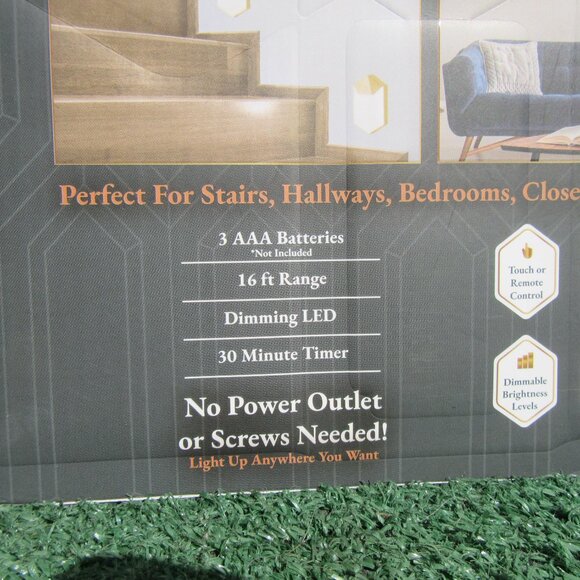 2 Brand New Bell & Howell Gold Diamond Touch Remote Control Wall Light 3 Packs - Picture 6 of 6